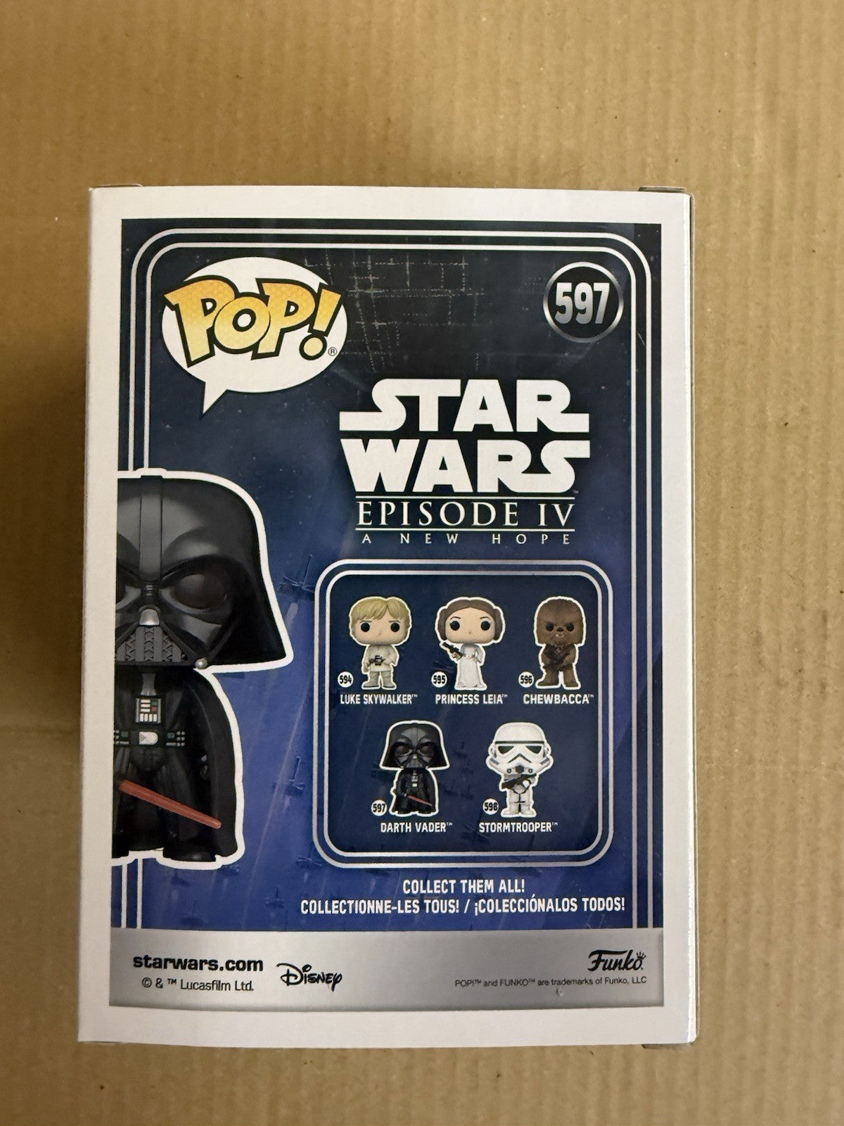 Funko Pop Darth Vader 597 Star Wars Classics A New Hope Vinyl Figure Figurine A2