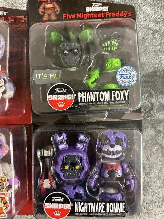 6x  Five Nights At Freddys Snaps Helpy Bonnie Roxanne Figure FNAF Freddy Funko