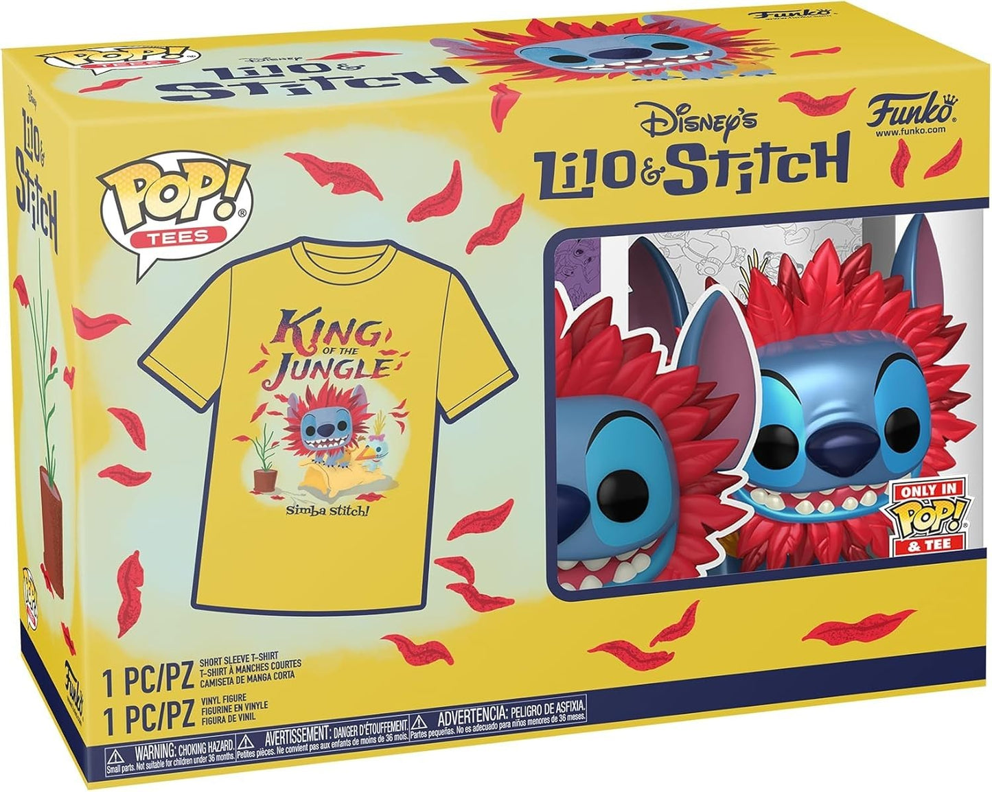 Funko POP! & Tee - #1461 Stitch Costume: Simba - T-Shirt Size Medium.     A4