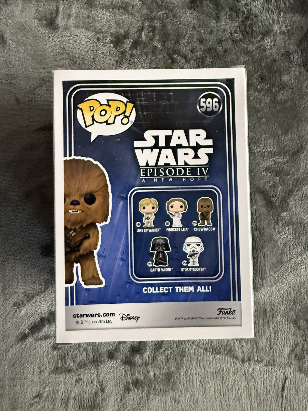 STAR WARS CLASSIC A NEW HOPE CHEWBACCA 3.75" POP VINYL FIGURE FUNKO 596.  A6