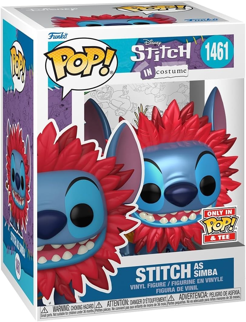 Funko POP! & Tee - #1461 Stitch Costume: Simba - T-Shirt Size Small.   A4