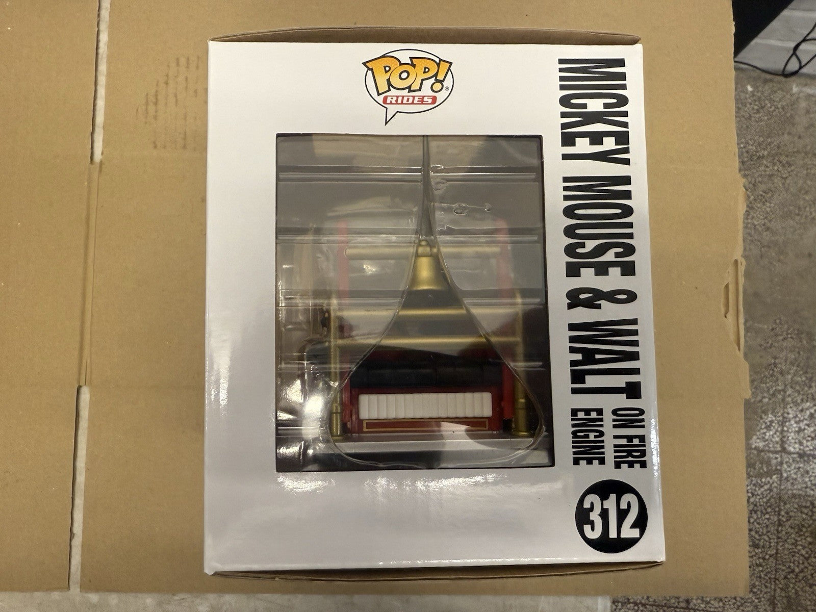 Funko Pop Disney Mickey And Walt On Fire Engine Disneyland 70th 322 Damaged  A2