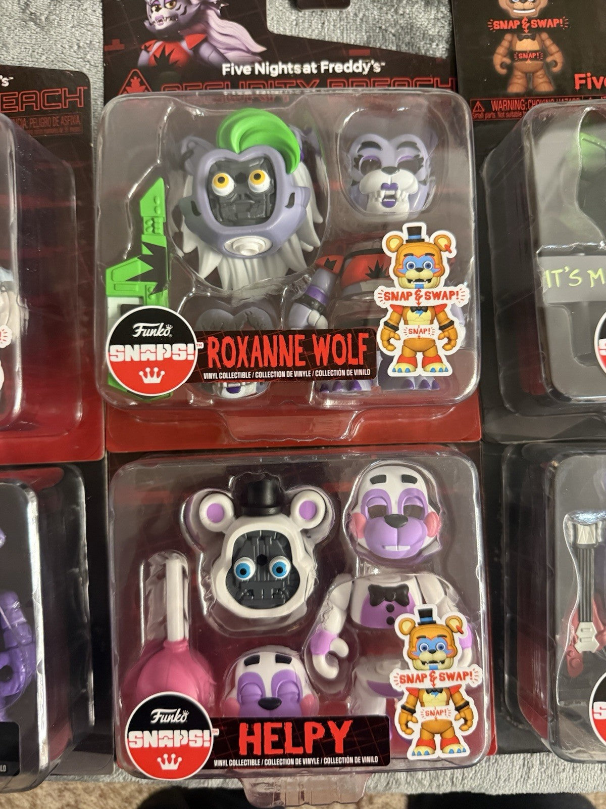 6x  Five Nights At Freddys Snaps Helpy Bonnie Roxanne Figure FNAF Freddy Funko