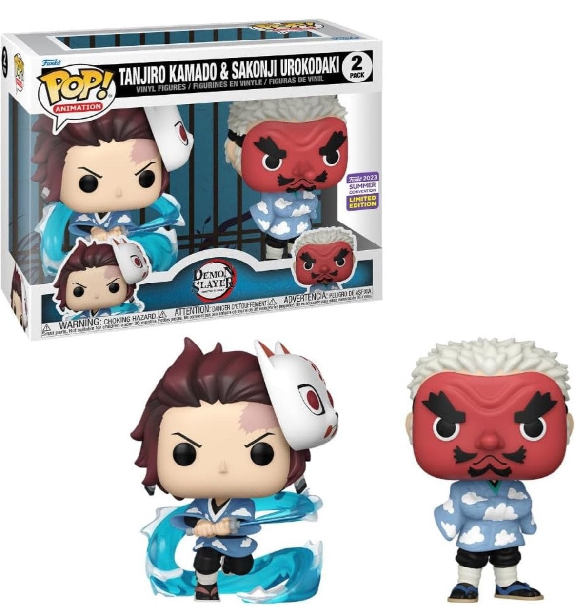 Funko Pop! Anime Demon Slayer Tanjiro Kamado & Sakonji Urokodaki 2 Pack