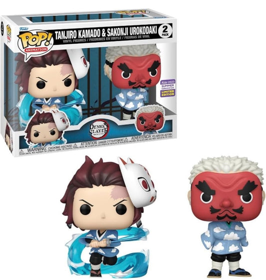 Funko Pop! Anime Demon Slayer Tanjiro Kamado & Sakonji Urokodaki 2 Pack