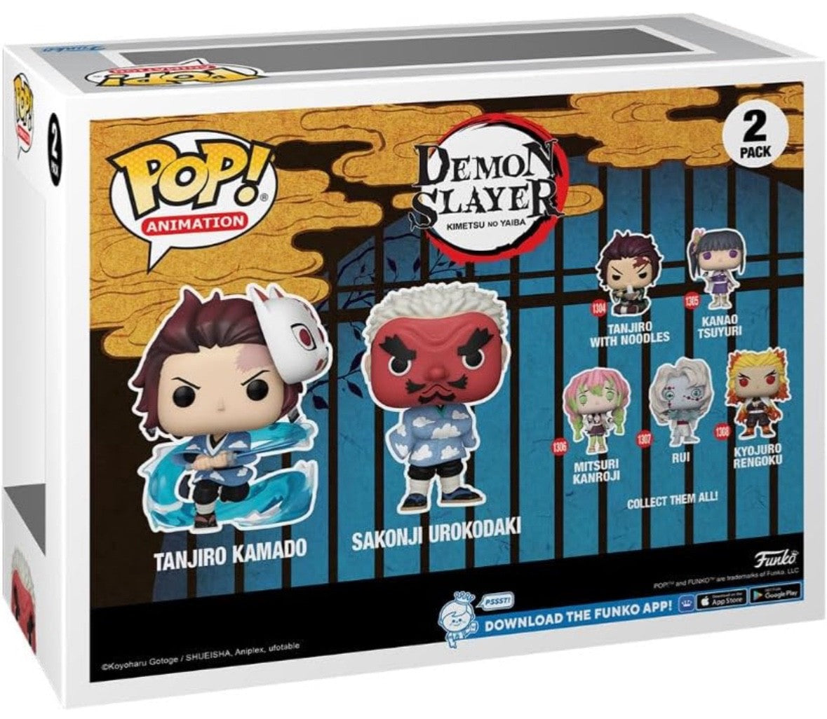 Funko Pop! Anime Demon Slayer Tanjiro Kamado & Sakonji Urokodaki 2 Pack
