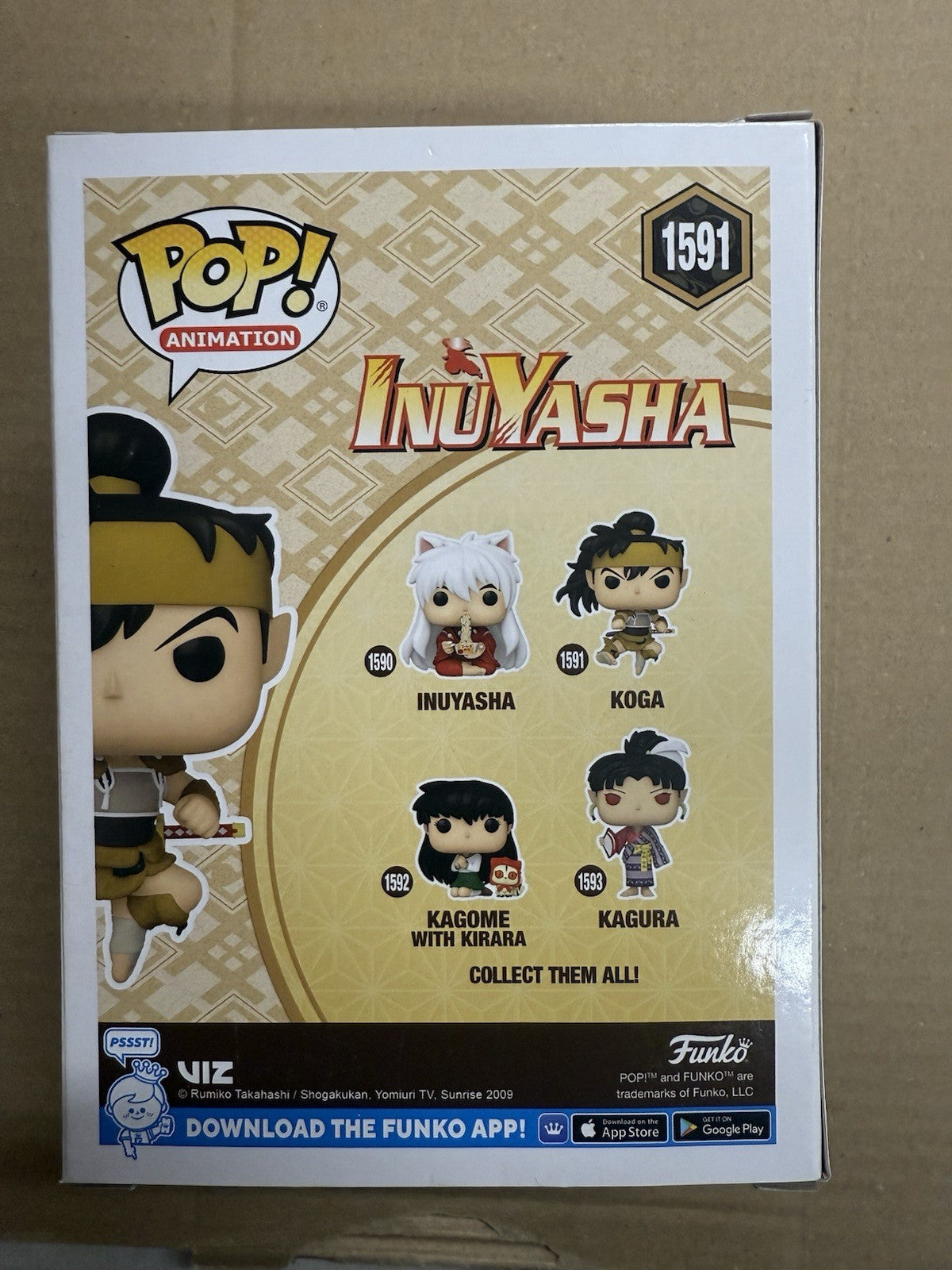 FUNKO POP! ANIME: Inuyasha - Koga Vinyl Figure #1591  - funko pop vinyl.  A2
