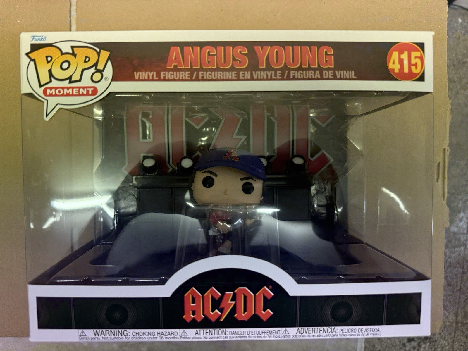 Funko AC/DC Angus Young Dancing on Stage Figure Set Pop 415 Damaged Box. (A1)