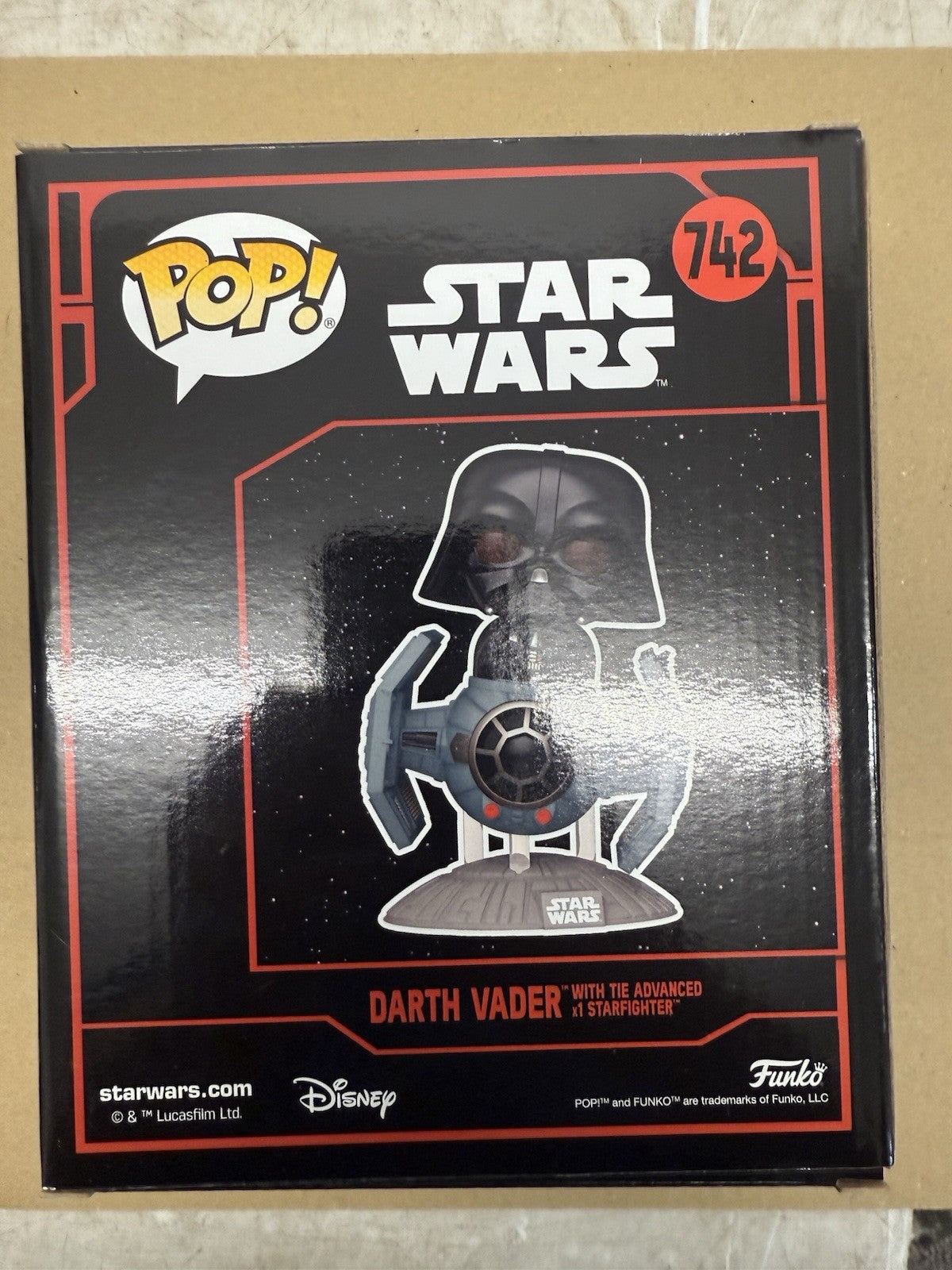 Funko Pop! Darth Vader With Tie Advanced x1 Starfighter #742. (A1)