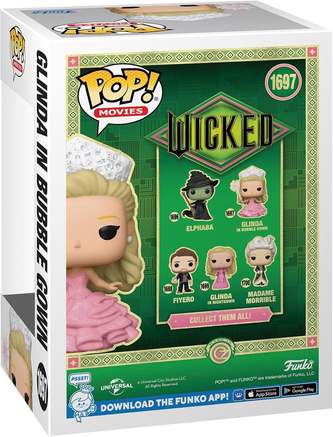 Funko Pop! Movies - Wicked - #1697 - Glinda in Bubble Gown.  A2