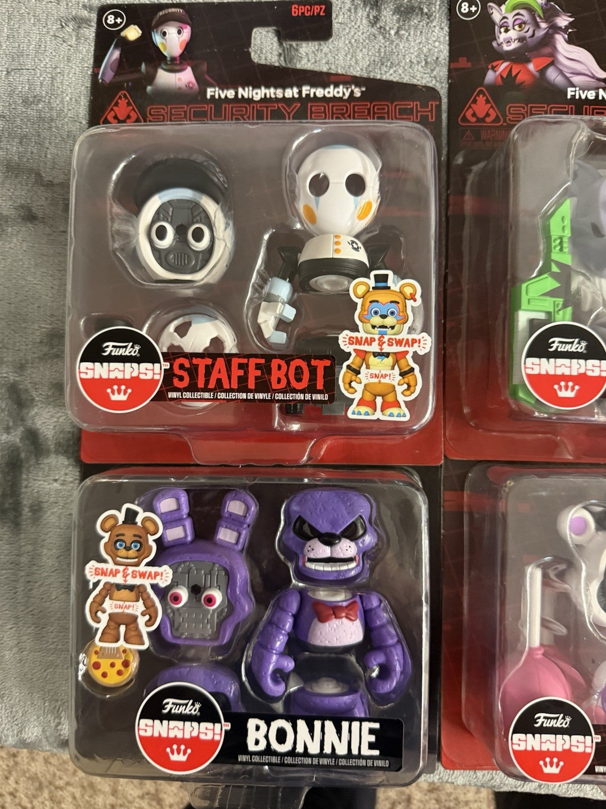 6x  Five Nights At Freddys Snaps Helpy Bonnie Roxanne Figure FNAF Freddy Funko
