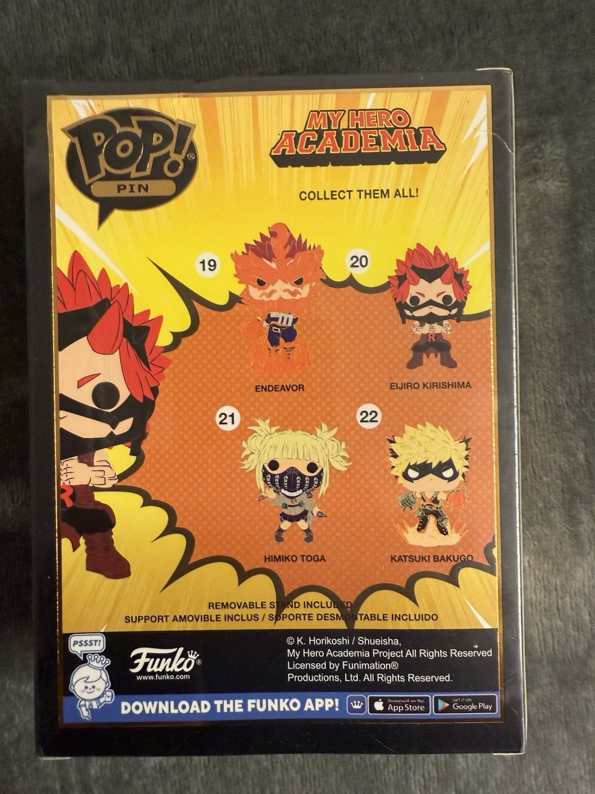 Funko Pop Enamel Pin Eijiro Kirishima 20 My Hero Academia Anime ~NEW.  A2