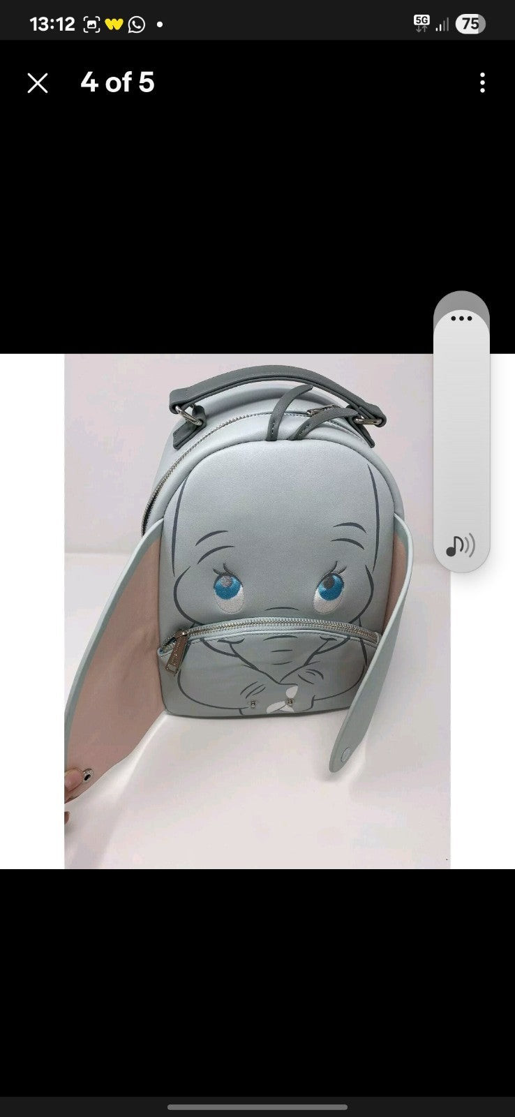 Loungefly Disney Dumbo Figural Ears Mini Backpack New