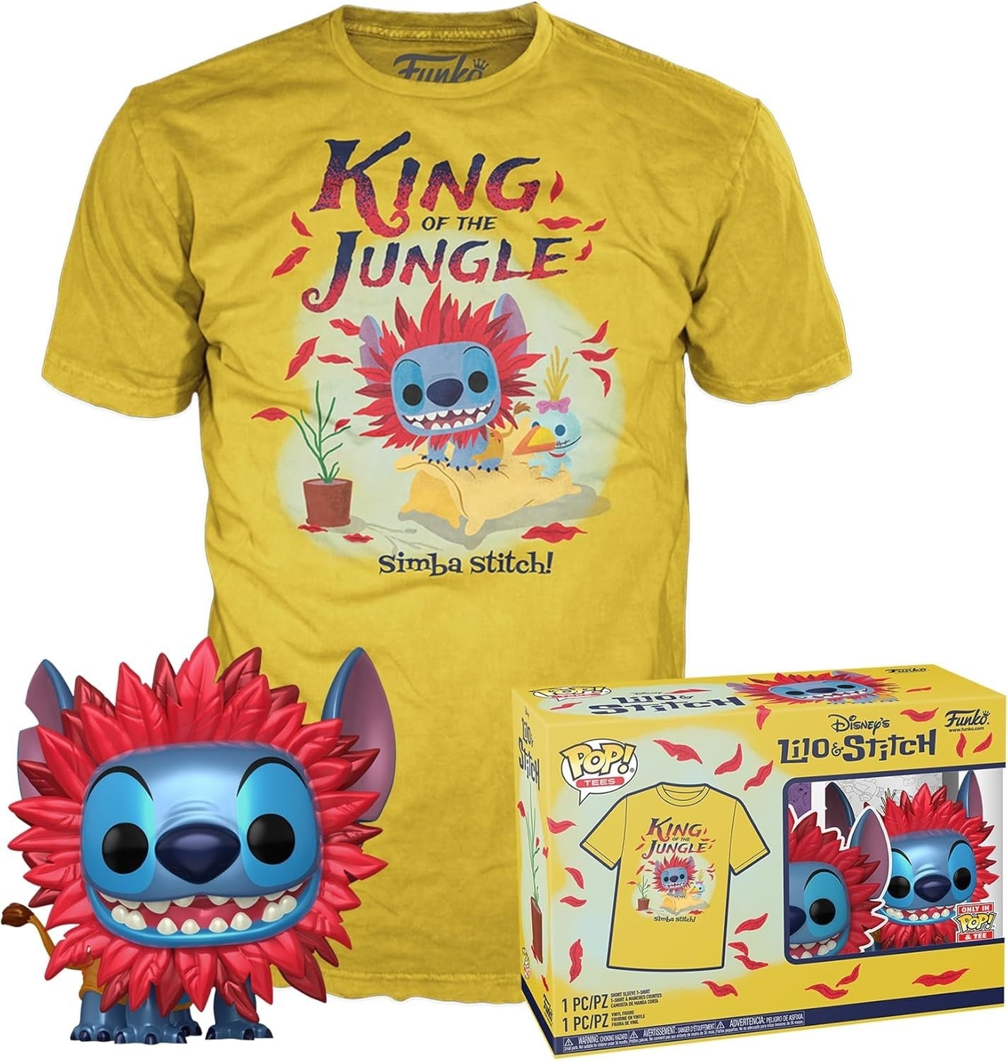 Funko POP! & Tee - #1461 Stitch Costume: Simba - T-Shirt Size Medium.     A4