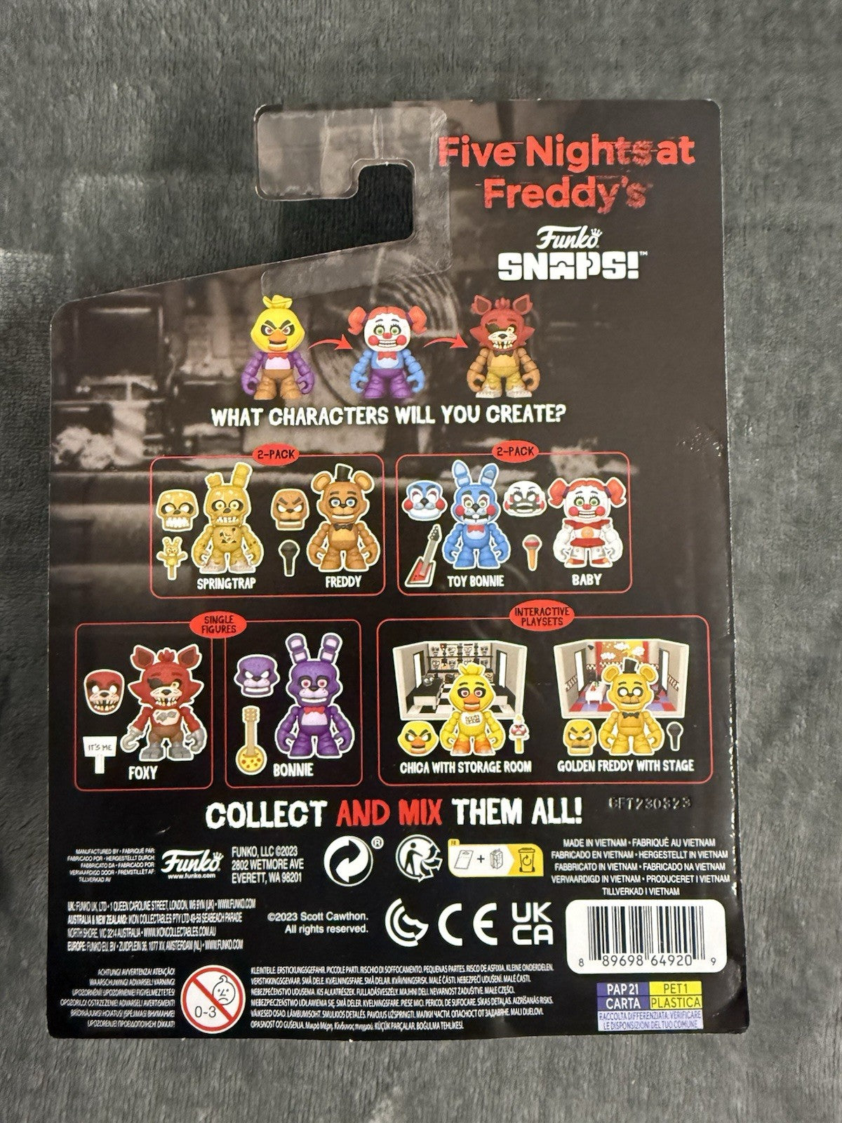 Five Nights At Freddys Snaps Bonnie Collectable Figure FNAF Freddy Funko NEW  A3