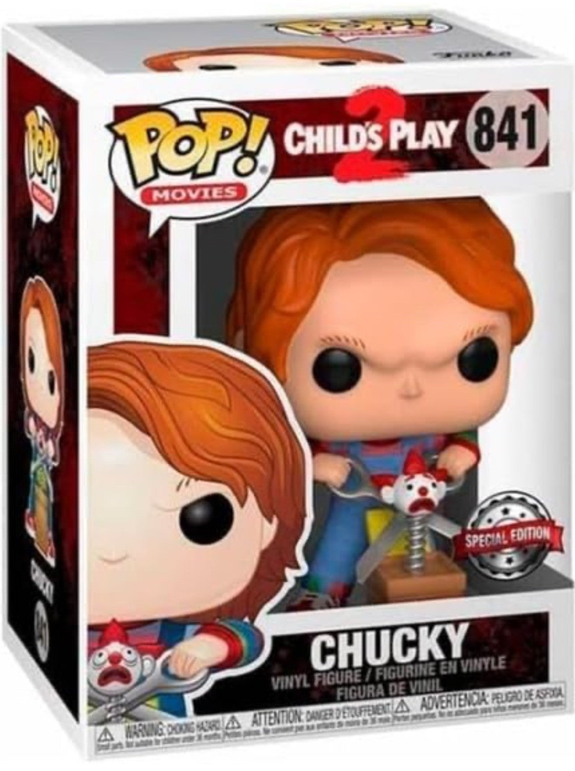Child's Play 2 Chucky w/Buddy & Giant Scissors (Special) #841 Funko Pop    A2