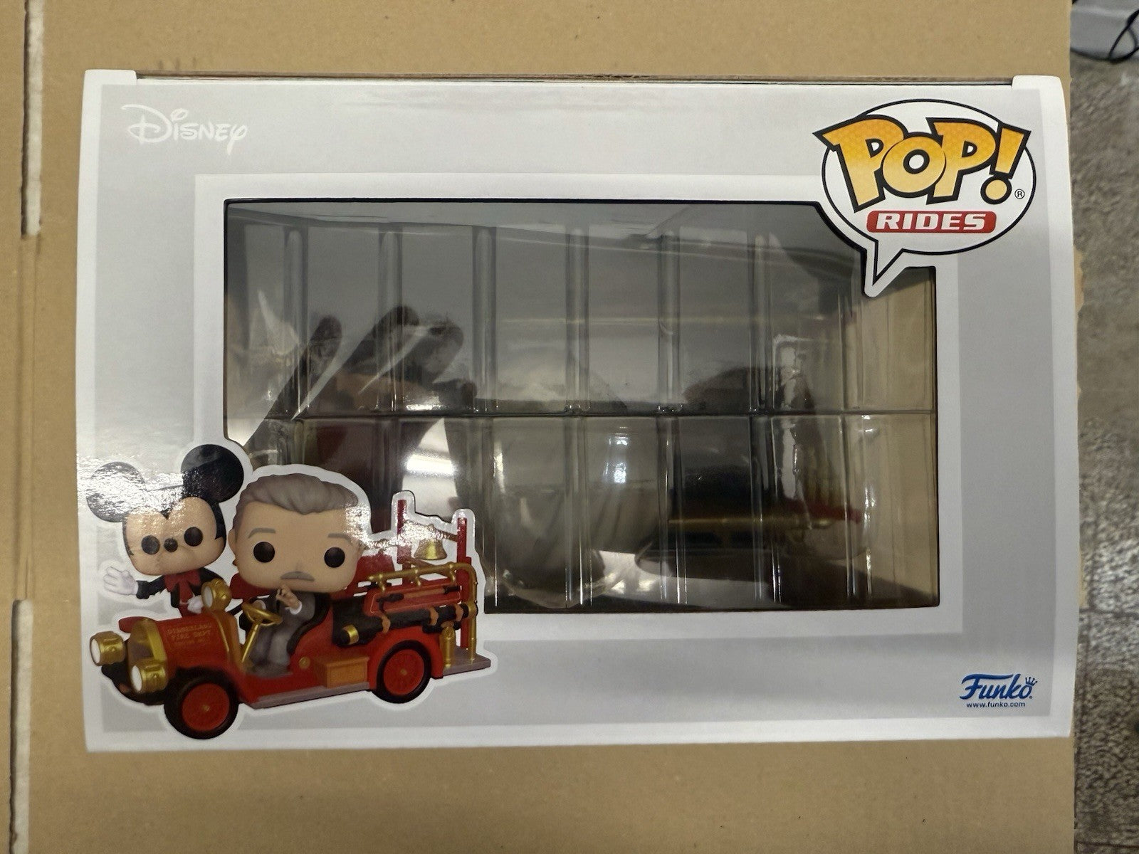 Funko Pop Disney Mickey And Walt On Fire Engine Disneyland 70th 322 Damaged  A2